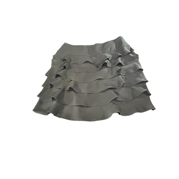 Black Tiered Ruffle Mini Skirt Size 10 INC International Concepts Womens Fashion - Picture 1 of 6